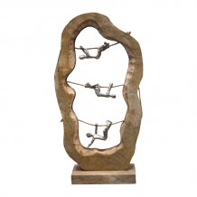 Επιτραπέζιο διακοσμητικό Lardo Inart φυσικό μάνγκο ξύλο-αλουμίνιο 29x10x57εκ c479545