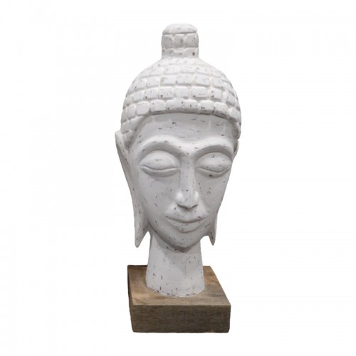 Προτομή κεφαλή βούδα Wevi Inart λευκό μάνγκο ξύλο 13x10x33εκ c479549