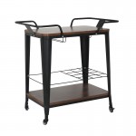 RELIX Trolley Bar-Pro Μέταλλο Βαφή Μαύρο MDF Απόχρωση Καρυδί c479607