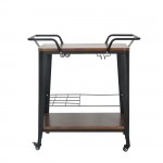 RELIX Trolley Bar-Pro Μέταλλο Βαφή Μαύρο MDF Απόχρωση Καρυδί c479607