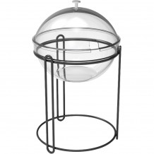 SQUILLO ΜΕΤΑΛΛΙΚΟ BUFFET STAND ΜΕ ΓΥΑΛΙΝΟ ΜΠΩΛ amp ΚΑΛΥΜΜΑ PLEXI Φ23X25H ΜΑΥΡΟ ΜΑΤ c479681