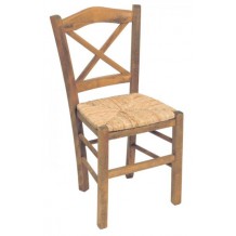 Καρέκλα ξύλινη παραδοσιακή ταβέρνας με ψάθινο κάθισμα 229ppi