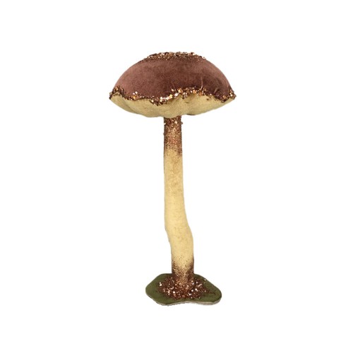 XMAS AGARICUS BROCADE S ΜΑΝΙΤΑΡΙ FOAM ΒΕΛΟΥΔΟ ΚΑΦΕ 23x23xH51cm c479814