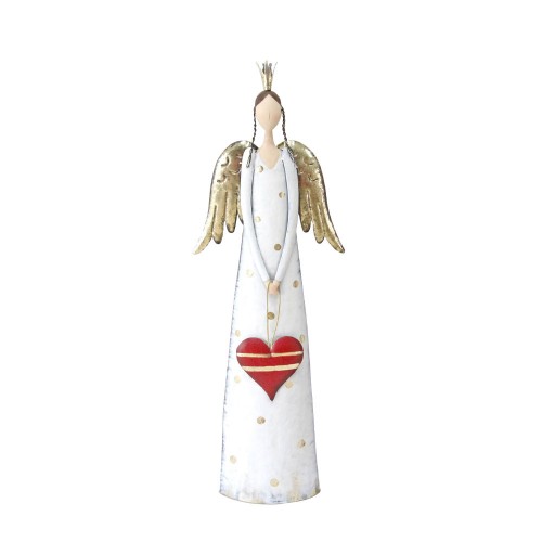 XMAS ANGEL BEAUTY B ΑΓΓΕΛΟΣ ΜΕΤΑΛΛΟ ΛΕΥΚΟ ΧΡΥΣΟ ΚΟΚΚΙΝΟ 26x11xH80cm c479901