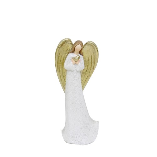 XMAS ANGEL FAITH B ΑΓΓΕΛΟΣ POLYRESIN ΛΕΥΚΟ ΧΡΥΣΟ 27x19xH63cm c479907