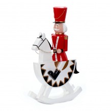 XMAS RED HORSE ROCKING DECO POLYRESIN ΛΕΥΚΟ ΜΑΥΡΟ ΚΟΚΚΙΝΟ 44x18xH72cm c479918