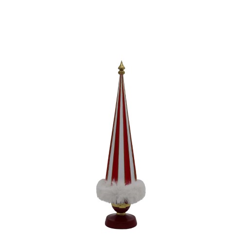 XMAS RED TREE FUR M DECO POLYRESIN ΛΕΥΚΟ ΚΟΚΚΙΝΟ ΧΡΥΣΟ 13x13xH43cm c479920