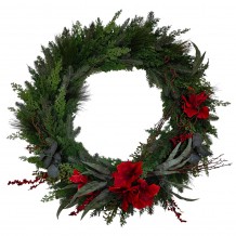 XMAS RED BERRY 100 ΣΤΕΦΑΝΙ ΠΡΑΣΙΝΟ ΚΟΚΚΙΝΟ 100x100 c479948