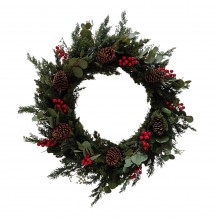 XMAS RED BERRY 90 ΣΤΕΦΑΝΙ ΠΡΑΣΙΝΟ ΚΟΚΚΙΝΟ 90x90 c479953