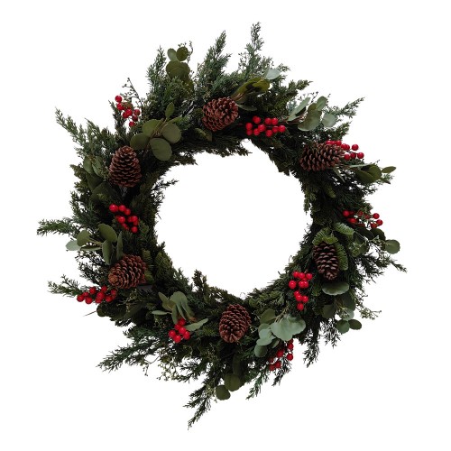 XMAS RED BERRY 90 ΣΤΕΦΑΝΙ ΠΡΑΣΙΝΟ ΚΟΚΚΙΝΟ 90x90 c479953