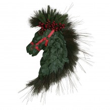 XMAS HORSE HEAD 86 B DECO ΠΡΑΣΙΝΟ ΚΟΚΚΙΝΟ 45x3xH86cm c479961
