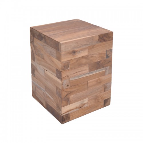 Βοηθητικό τραπέζι Werzy Inart φυσικό μασίφ ξύλο teak 35x35x49εκ c480126