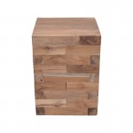 Βοηθητικό τραπέζι Werzy Inart φυσικό μασίφ ξύλο teak 35x35x49εκ c480126