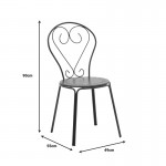 Καρέκλα Chari pakoworld στοιβαζόμενη μαύρο μέταλλο 49x55x90εκ c480312