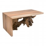 Τραπέζι σαλονιού Cardi Inart καρυδί teak ξύλο 110x60x50εκ c480423