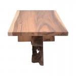 Τραπέζι σαλονιού Cardi Inart καρυδί teak ξύλο 110x60x50εκ c480423