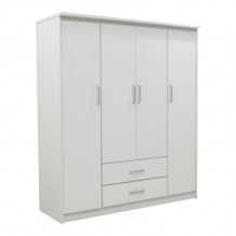 Ντουλάπα ρούχων τετράφυλλη Olympus pakoworld λευκό 159x57x183εκ c480707