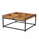 COMBO COFFEE TABLE ΚΑΡΥΔΙ ΜΑΥΡΟ 84x80xH42cm c480801