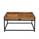 COMBO COFFEE TABLE ΚΑΡΥΔΙ ΜΑΥΡΟ 84x80xH42cm c480801