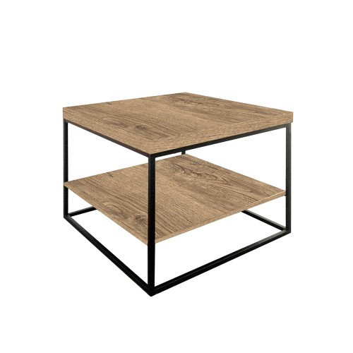 CITY COFFEE TABLE SONOMA ΣΚΟΥΡΟ ΜΑΥΡΟ 59x59xH50cm c481198