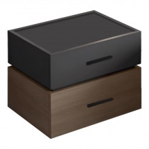 Κομοδίνο Sonlen pakoworld μελαμίνη και mdf σε καρυδί-ανθρακί απόχρωση 60x40x44 5εκ c481199