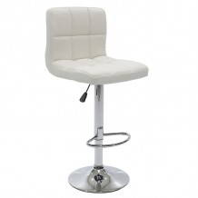 Σκαμπό μπαρ Remina pakoworld πτυσσόμενο λευκό pu-βάση χρωμίου 44x44x112εκ σετ 2 τμχ c481225