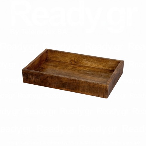 Ξύλινο κουτί Buffet 30x20xΥ5cm Mango σε απόχρωση καρυδιάς c481491