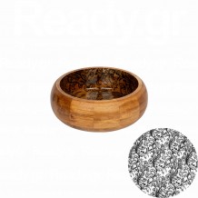 Ξύλινος κυμματιστό μπωλ φ21xΥ7 6cm Ακακία σε φυσική απόχρωση με τυπωμένο σμάλτο - Σετ 2 c481493