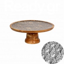 Ξύλινη τουρτιέρα με πόδι φ32 5xΥ12 5cm Ακακία σε φυσική απόχρωση με τυπωμένο σμάλτο c481495 Ξύλινη τουρτιέρα με πόδι φ32 5xΥ12 5cm Ακακία σε φυσική απόχρωση με τυπωμένο σμάλτο c481495