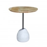 PILEA 46 SIDE TABLE ΦΥΣΙΚΟ ΛΕΥΚΟ 46x46xH58cm c481523