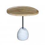 PILEA 56 SIDE TABLE ΦΥΣΙΚΟ ΛΕΥΚΟ 56x43xH56cm c481524