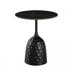 VOLCANO SIDE TABLE ΜΑΥΡΟ ΜΕ ΟΨΗ ΜΑΡΜΑΡΟΥ ΜΑΥΡΟ 50x50xH61cm c481528