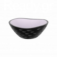 Ξύλινο μπωλ φ30xΥ11 2cm Mango με διπλό χρωματισμό μαύρο γκρι-ανοιχτό λιλά - Σετ 2 c481593