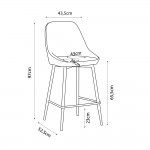 CALIPER ΣΚΑΜΠΩ BAR ΚΑΦΕ CAPPUCCINO 43 5x52 5xH97cm c481634