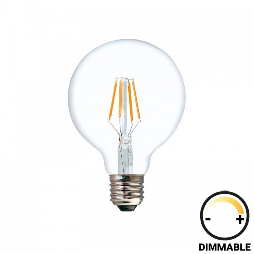 Λαμπτήρας LED G80 Bulb pakoworld dimmable 8W E27 clear c481754