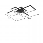 Φωτιστικό οροφής Luxane pakoworld μαύρο μέταλλο 105x60x7εκ c481755