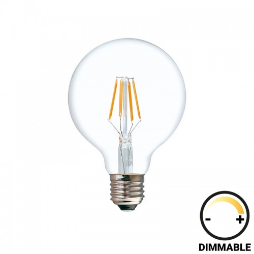 Λαμπτήρας LED G125 Bulb pakoworld dimmable 8W E27 clear c481757