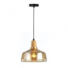 Φωτιστικό οροφής Godren pakoworld φυσικό μέταλλο-γυαλί Φ24x19εκ c481778