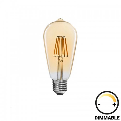 Λαμπτήρας LED ST64 Bulb pakoworld dimmable 8W E27 amber c481783