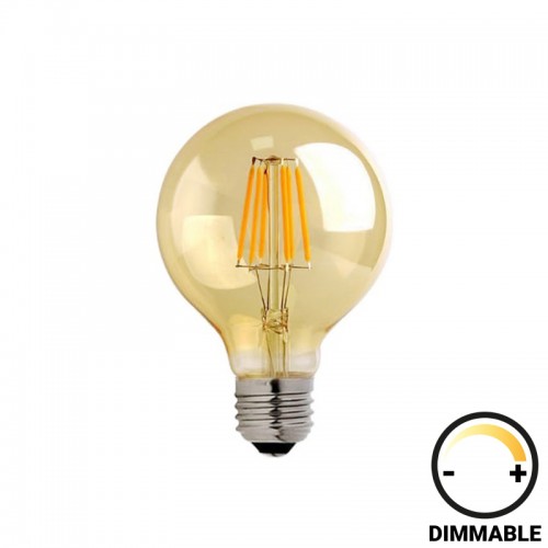 Λαμπτήρας LED G95 Bulb pakoworld dimmable 4W E27 200-220V amber c481790