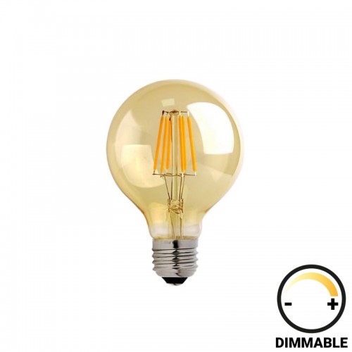 Λαμπτήρας LED G125 Bulb pakoworld dimmable 8W E27 amber c481793