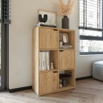 Βιβλιοθήκη Bookel pakoworld μελαμίνης σε oak απόχρωση 59 5x27 5x89εκ c481904