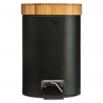 Κάδος απορριμμάτων 3L Dustbin pakoworld μέταλλο-pp μαύρο-oak c481987