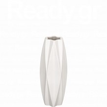 Βάζο κεραμικό Diamond 10x9xΥ25cm λευκό ματ c482079
