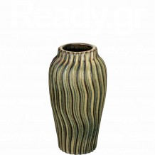 Βάζο κεραμικό Ancient Rock φ15xΥ27 5cm εκρού reactive γυαλιστερό c482081