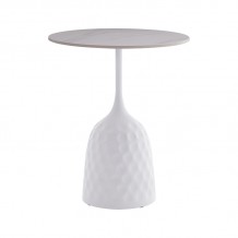 Βοηθητικό τραπέζι Kousien Inart λευκό sintered stone Φ50x60εκ c482099 Βοηθητικό τραπέζι Kousien Inart λευκό sintered stone Φ50x60εκ c482099