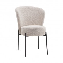 Καρέκλα Houlian pakoworld εκρού ύφασμα-πόδι μαύρο μέταλλο 44x66x89εκ c482101