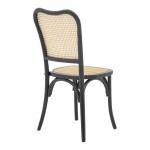 Καρέκλα Zozele pakoworld φυσικό rattan pe-μαύρο toon wood 45x51x88εκ c482117