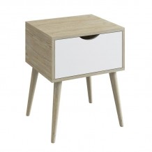 ALIDA Κομοδίνο Απόχρωση Sonoma Άσπρο c482135 ALIDA Κομοδίνο Απόχρωση Sonoma Άσπρο c482135