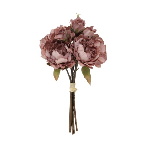 PEONY ΤΕΧΝΗΤΟ ΜΠΟΥΚΕΤΟ ΥΦΑΣΜΑ PVC DUSTY PINK ΠΡΑΣΙΝΟ H30cm c482253